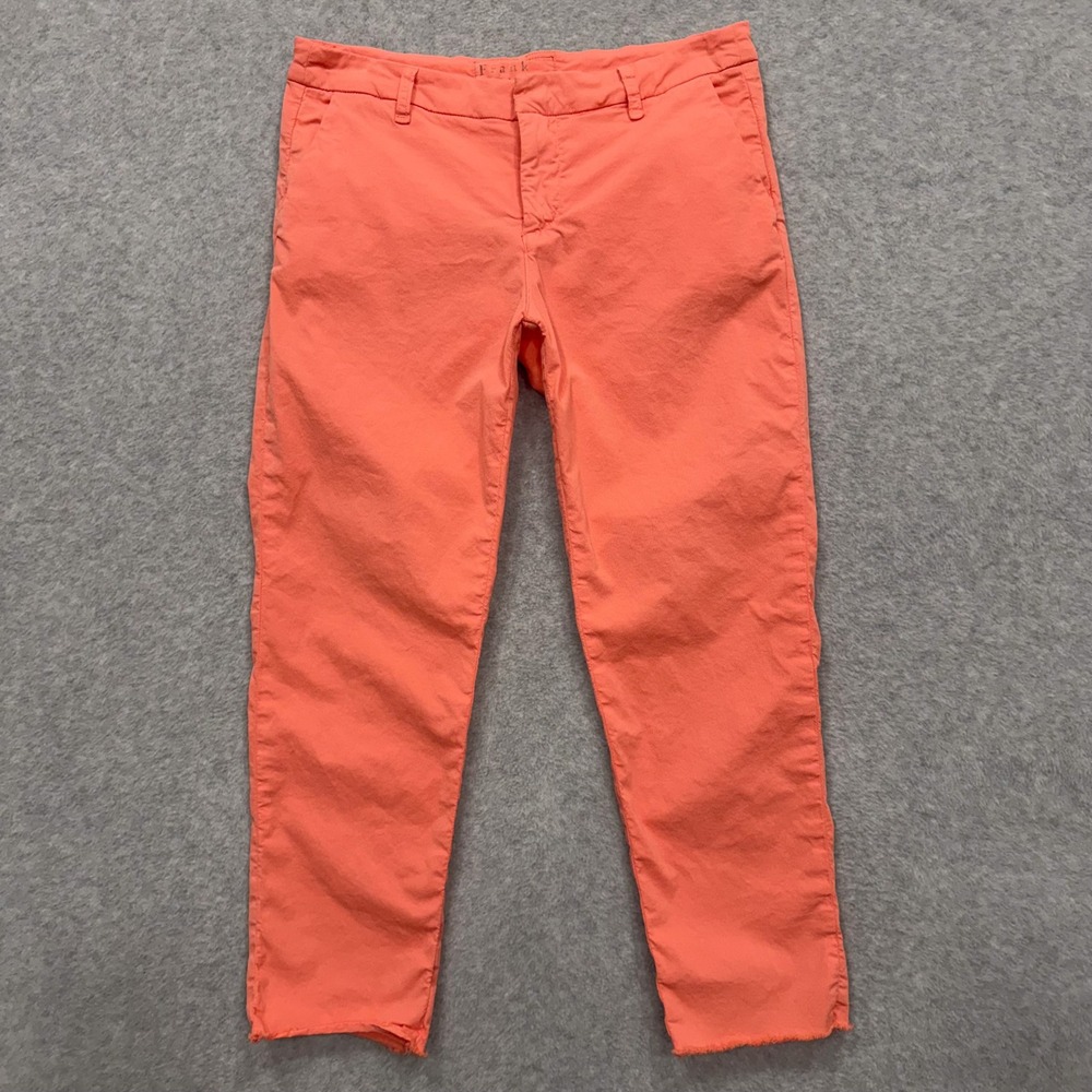 Frank & Eileen Flamingo Coral Pink Wicklow Italian Cotton Chino Pants Size 6
